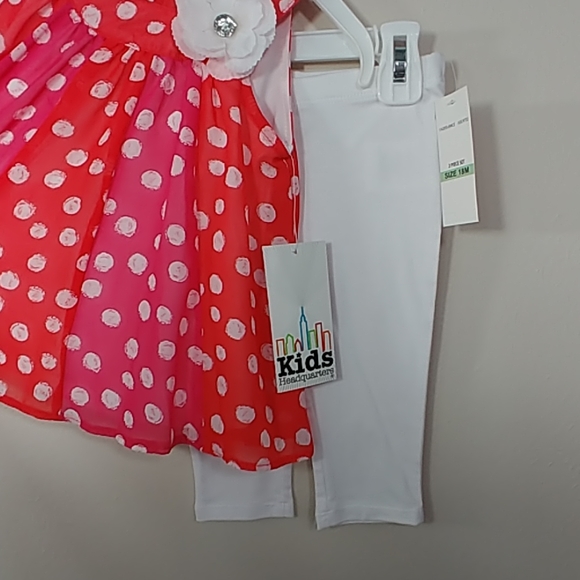 2 piece set red, pink, & white polka-dots outfit - Picture 8 of 8